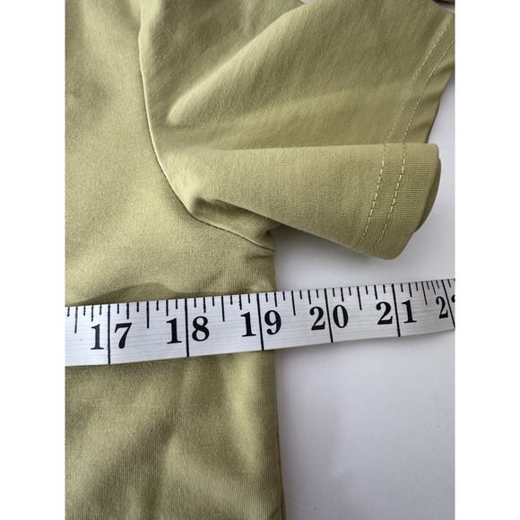 Hello Summer Top Women's Medium Short Sleeve Embroidered Coquette Stretch Olive - Picture 5 of 6